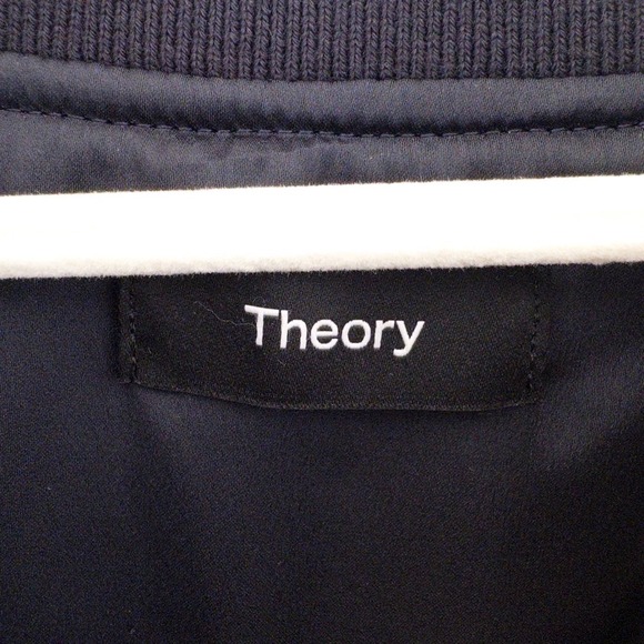 Theory Classic Bomber Jacket Navy Recycled Nylon, Women's Size Small - Picture 6 of 13